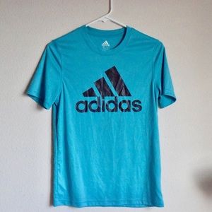 Adidas teal blue swimsuit rash guard